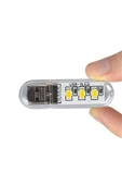 Mini Usb Led Lamba 5730 Smd 3 Led Anahtarlık Portatif Taşınabilir Gece Lambası Masa Aydınl.kamp thumbnail 2