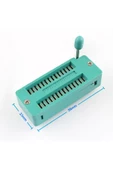 28 Pin Zif Soket Mandallı Kolay Entegre Montaj Aparatı Geliştirme Kartı Altın Kaplama 2.54mm DIP ZIF thumbnail 2