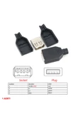 Kutulu Usb Type A Dişi Soket Usb 2.0 4 Pin Plastik Kapak Dıy Tip Elektronik thumbnail 5