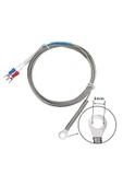 K Type Thermocouple 1 Metre Montaj Delikli Sıcaklık Isı Sensörü 0C/800C Paslanmaz Çelik Prob K Tip thumbnail 2