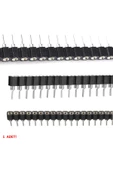 1x40 Pin Precision Dişi Header Tek Sıra 2.54mm 180 Derece Yuvarlak Kırılabilir Bölünebilir thumbnail 3