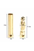 4 Çift 4mm Altın Kaplama Banana Dişi Erkek Soket 40a Pil Batarya Lion Bullet Plug Kablo - 8