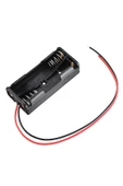 AAA Pil Kutusu Yuvası İnce Küçük Tip 2 Adet 1.5V Pil Toplam 3V Plasitk Pil Tutucu 14cm Kablo thumbnail 1