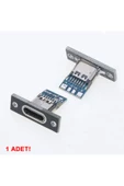 USB 3.1 Type C Panel Montaj Dişi Soket 4 Pin Smd Lehimlenebilir Padler Konnektör Telefon Şarj Board - 5