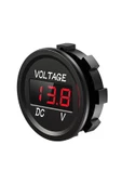 Su Geçirmez Dc 6V / 48V Voltmetre Yuvarlak Panel Tip Montajlanabilir Dijital Kırmızı Renk Led thumbnail 1