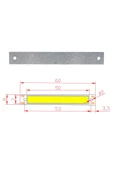 3w 60x8mm Soğuk Beyaz Şerit Led Modül Aluminyum Pcb Cob Şerit Led Floresan Lamba Aydınlatma Işık - 3