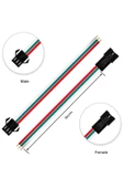 3 Pin JST SM 10cm Kablo Çifti Erkek Dişi Bağlantı Soketi LED Konnektör Şerid Led RGBWS2812B WS2811 thumbnail 7