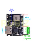 TP4056 18650 Lityum Pil Şarj Modül Type C Ayarlı Voltaj Yükseltici Lion Batarya Akü DC 3.7V to 28V thumbnail 5