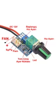DC 12V PWM Fan Hız Kontrol Devresi Zfc4-1km Ayar Potlu Anahtarlı Pc Cpu - 6