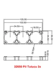 32650 3lü Pil Tutucu Birleştirici  32700 Lityum Lion Lipo Batarya Pil Yuvası thumbnail 5