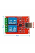 2 Kanal Usb Röle Kontrol Modülü Bilgisayardan Cihaz Açma Kapama Hid Usb thumbnail 4