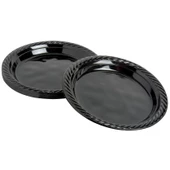 Kullan At Renkli Siyah Parti Davet Plastik Tabak - 17 Cm. - 25 Adetlik 3 Paket thumbnail 3