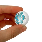 8 Adet Mavi Beyaz Ortanca Çiçek Desenli Polimer Düğme Kulp Mantar Mobilya Mutfak Dolabı Çekmece Kulbu Kulpları thumbnail 3