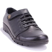 Dagoster DZA32-039 Siyah Ortopedik Günlük Deri Kadın Ayakkabı thumbnail 1