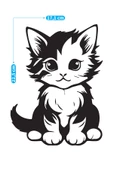 Kedi Araç Sticker 21x29 cm, Oto Sticker, Araba Sticker - 2