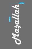 Beyaz Maşallah Yazılı Araç Sticker 21x29 cm, Oto Sticker, Araba Sticker - 2