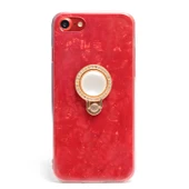 iPhone 7 / 8 / SE 2020 / SE 2022 Kılıf Parlak Mermer Desenli Yüzüklü Vista Silikon Kılıf - 1