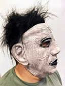Himarry Siyah Saçlı Michael Myers Lateks Yüze Tam Yapışan Et Maske Korku Maskesi thumbnail 2