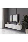 Enwood Capella Beyaz Country Mdf 4 Kapaklı Duvara Monte 160 Cm Tv Ünitesi - 2