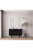 Enwood Capella Siyah Mdf 3 Kapaklı Raflı 120 Lık Konsol - 1
