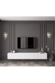 Enwood Capella Country Beyaz Mdf 5 Kapaklı Duvara Monte 200 Cm Tv Ünitesi - 1