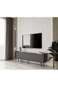 Enwood RİGEL GRİ MDF 2 KAPAKLI (DÜŞME KAPAK) AHŞAP AYAKLI 140 CM COUNTRY TV ÜNİTESİ - 1
