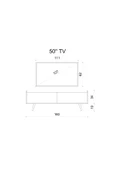 Enwood RİGEL KUM TAŞI RENGİ MDF 2 KAPAKLI (DÜŞME KAPAK) AHŞAP AYAKLI 160 CM COUNTRY TV ÜNİTESİ - 5