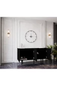Enwood Capella Siyah Mdf 4 Kapaklı Raflı 160 Lık Konsol - 3