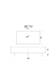Enwood RİGEL KUM TAŞI RENGİ MDF 2 KAPAKLI (DÜŞME KAPAK) AHŞAP AYAKLI 180 CM COUNTRY TV ÜNİTESİ - 6