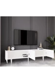 Enwood Capella Beyaz Country Mdf 4 Kapaklı Ahşap Ayaklı 180 Cm Tv Ünitesi - 3