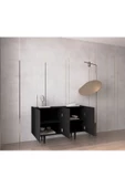 Enwood Capella Siyah Mdf 3 Kapaklı Raflı 120 Lık Konsol - 3