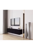 Enwood Capella Siyah Country Mdf 3 Kapaklı Duvara Monte 140 Cm Tv Ünitesi - 2