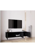Enwood Capella Siyah Country Mdf 3 Kapaklı Duvara Monte 140 Cm Tv Ünitesi - 3