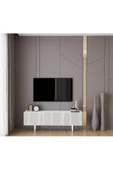 Enwood Capella Beyaz Country Mdf 3 Kapaklı Ahşap Ayaklı 140 Cm Tv Ünitesi - 1