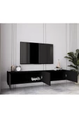 Enwood Capella Siyah Country Mdf 4 Kapaklı Duvara Monte 180 Cm Tv Ünitesi - 3