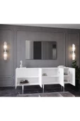 Enwood Capella Beyaz Mdf 5 Kapaklı Raflı 180 Lik Konsol - 3
