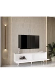 Enwood RİGEL COUNTRY BEYAZ MDF 2 KAPAKLI (DÜŞME KAPAK) AHŞAP AYAKLI 180 CM TV ÜNİTESİ - 2