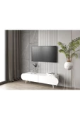 Enwood Regulus Beyaz Mdf 2 Kapaklı Ahşap Ayaklı 140 Cm Modern Tv Ünitesi - 1