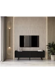 Enwood RİGEL COUNTRY SİYAH MDF 2 KAPAKLI (DÜŞME KAPAK) AHŞAP AYAKLI 140 CM TV ÜNİTESİ - 3
