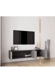 Enwood Capella Gri Mdf Country 3 Kapaklı DUVARA MONTE 140 Cm Tv Ünitesi - 3