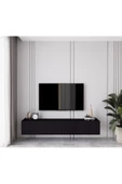Enwood Capella Siyah Country Mdf 4 Kapaklı Duvara Monte 180 Cm Tv Ünitesi - 1