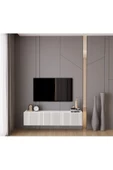 Enwood Capella Beyaz Country Mdf 3 Kapaklı Duvara Monte 140 Cm Tv Ünitesi - 1