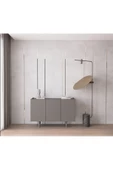 Enwood Capella Gri Mdf 3 Kapaklı Raflı 120 Lık Konsol - 1