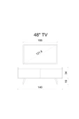 Enwood RİGEL COUNTRY SİYAH MDF 2 KAPAKLI (DÜŞME KAPAK) AHŞAP AYAKLI 140 CM TV ÜNİTESİ - 5