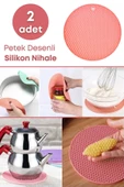 GRİMOR Life 2'li Pratik Silikon Nihale Petek Desenli Kalburabastı Kalıbı Yuvarlak Renkli Silikon Nihale - 2 Adet thumbnail 1