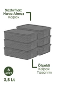 GRİMOR Life 6 Adet Buzdolabı Düzenleyici Saklama Kabı Seti 3,5 Lt Füme-dipfrize Girebilen Saklama Kabı - 3