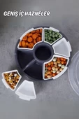 GRİMOR Life 7 Bölmeli Kapaklı Piknik Seti Kahvaltılık Çerezlik Saklama Kabı- Gri - 2