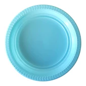 Kullan At Renkli Turkuaz Parti Davet Plastik Tabak - 17 Cm. - 25 Adetlik 3 Paket - 3