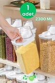 GRİMOR Life 1 Adet Sızdırmaz Depolama Erzak Bakliyat Deterjan Saklama Kabı - Ölçekli Saklama Kutusu 2300 ml - 1