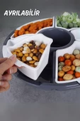GRİMOR Life 7 Bölmeli Kapaklı Piknik Seti Kahvaltılık Çerezlik Saklama Kabı- Gri - 3